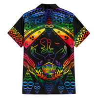 Tonga LGBT Family Matching Short Sleeve Bodycon Dress and Hawaiian Shirt Love Is Love Ngatu Rainbow Water Color LT9 - Polynesian Pride