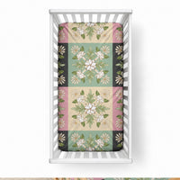 Seamless Pattern Maile and Pikake Lei Baby Bed Cover Squares Maile Leaf LT9 28 × 52 in Green - Polynesian Pride