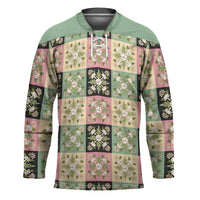 Seamless Pattern Maile and Pikake Lei Hockey Jersey Squares Maile Leaf - Polynesian Pride