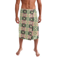 Seamless Pattern Maile and Pikake Lei Lavalava Squares Maile Leaf - Polynesian Pride