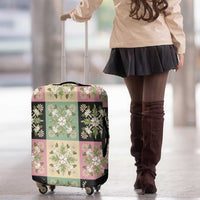 Seamless Pattern Maile and Pikake Lei Luggage Cover Squares Maile Leaf - Polynesian Pride