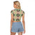 Seamless Pattern Maile and Pikake Lei Raglan Cropped T Shirt Squares Maile Leaf - Polynesian Pride