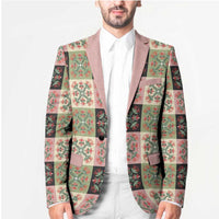 Seamless Pattern Pikake Lei Blazer Floral Squares Pikake - Polynesian Pride