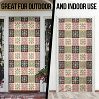 Seamless Pattern Pikake Lei Door Cover Floral Squares Pikake - Polynesian Pride