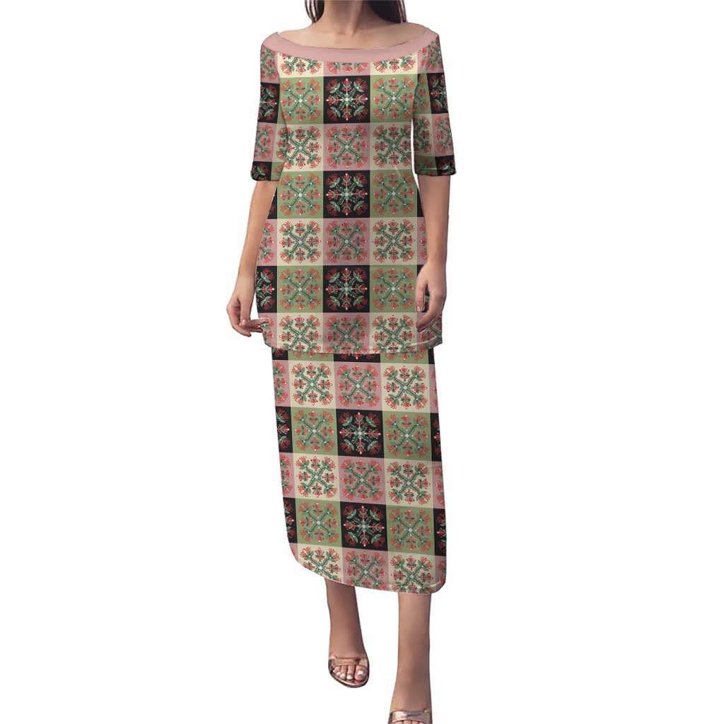 Seamless Pattern Pikake Lei Puletasi Floral Squares Pikake - Polynesian Pride
