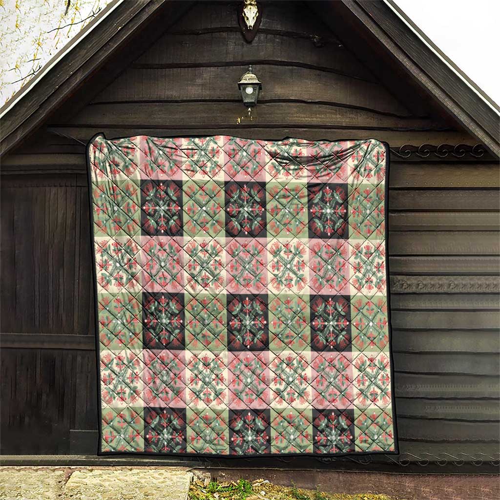 Seamless Pattern Pikake Lei Quilt Floral Squares Pikake - Polynesian Pride