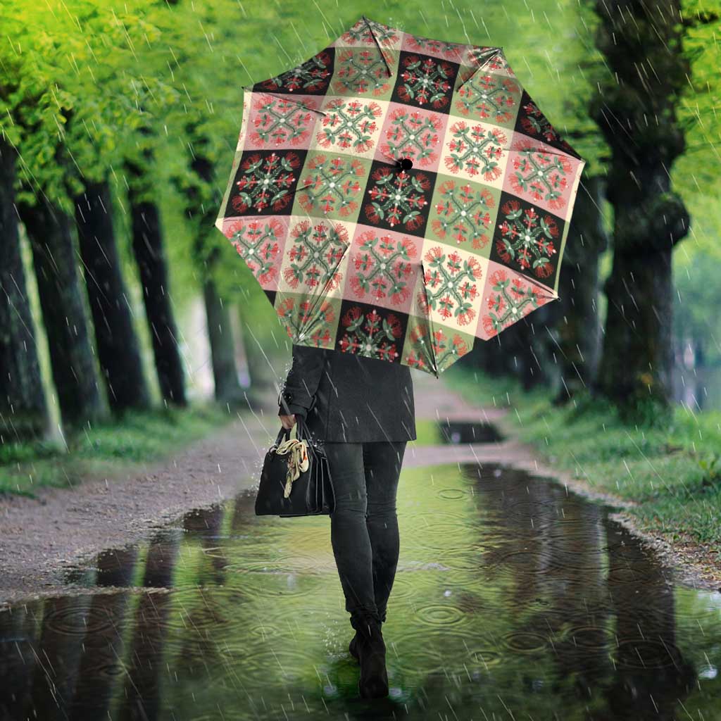 Seamless Pattern Pikake Lei Umbrella Floral Squares Pikake - Polynesian Pride