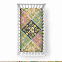 Seamless Pattern Puakenikeni and Kalo Baby Bed Cover LT9 28 × 52 in Beige - Polynesian Pride