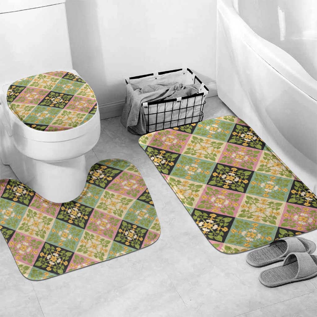 Seamless Pattern Puakenikeni and Kalo Bathroom Set - Polynesian Pride