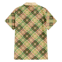 Seamless Pattern Puakenikeni and Kalo Family Matching Short Sleeve Bodycon Dress and Hawaiian Shirt LT9 - Polynesian Pride