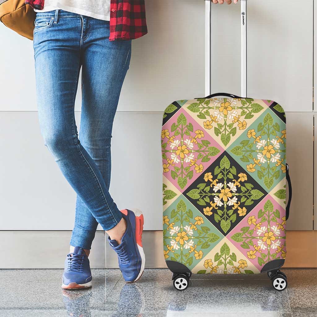 Seamless Pattern Puakenikeni and Kalo Luggage Cover - Polynesian Pride