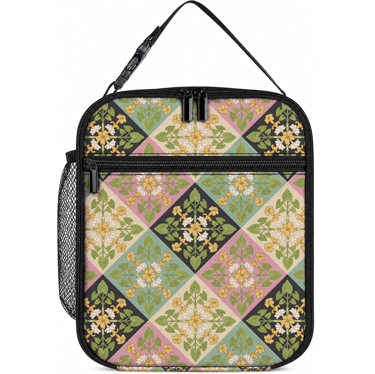 Seamless Pattern Puakenikeni and Kalo Lunch Bag LT9 10.2 × 8.3 × 4.3 inch Beige - Polynesian Pride