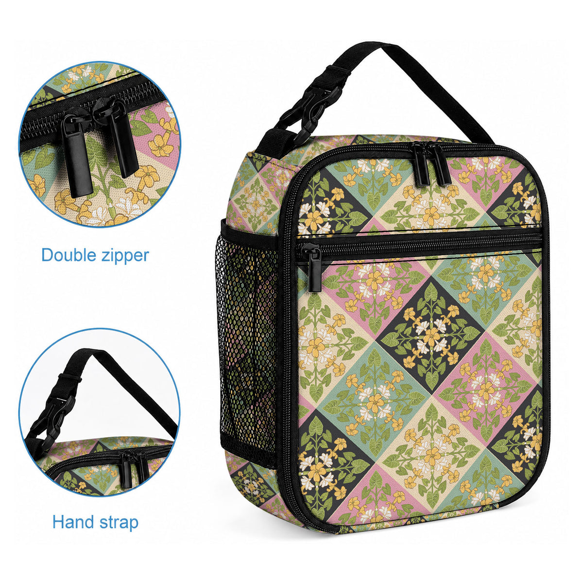 Seamless Pattern Puakenikeni and Kalo Lunch Bag LT9 - Polynesian Pride