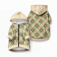 Seamless Pattern Puakenikeni and Kalo Pet Hoodie LT9 Zip-up Beige - Polynesian Pride