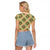 Seamless Pattern Puakenikeni and Kalo Raglan Cropped T Shirt - Polynesian Pride