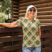 Seamless Pattern Puakenikeni and Kalo Women Polo Shirt - Polynesian Pride