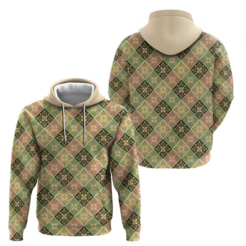 Seamless Pattern Puakenikeni and Kalo Zip Hoodie - Polynesian Pride