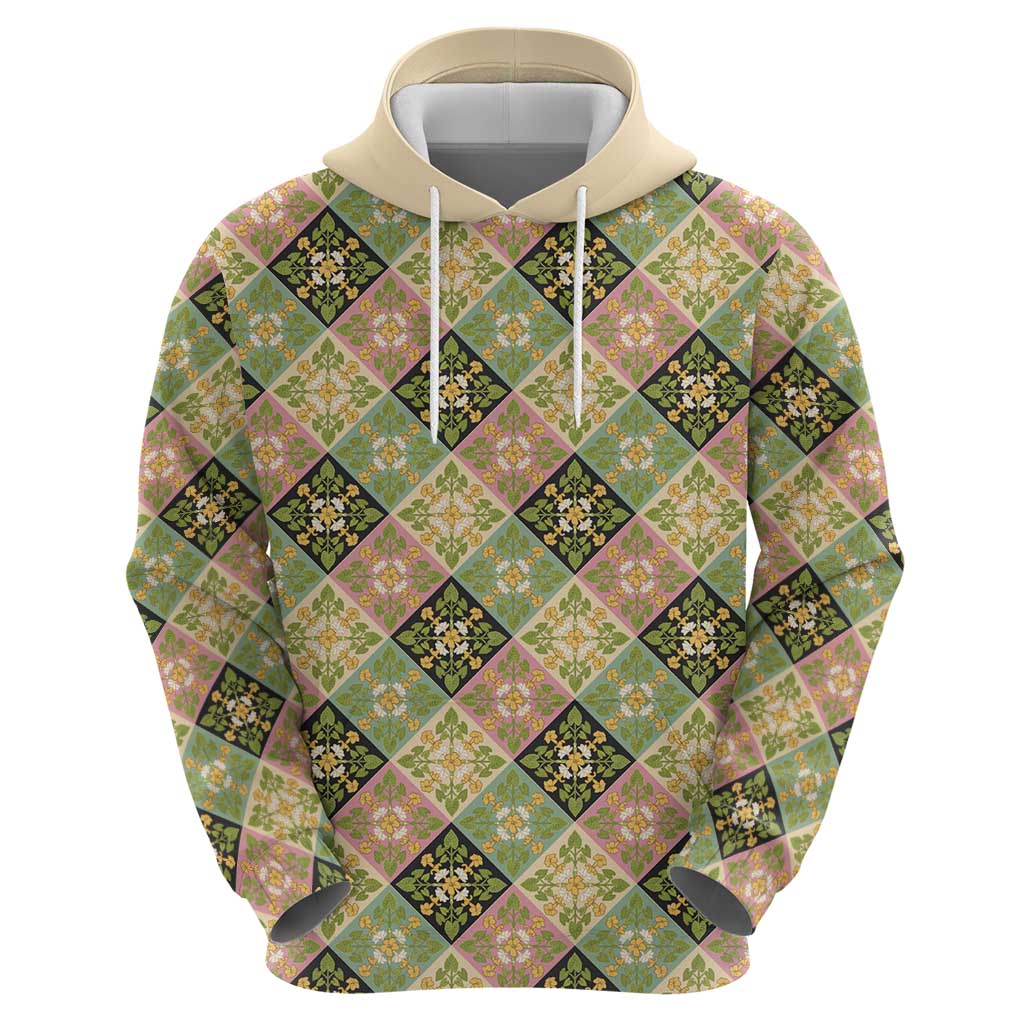 Seamless Pattern Puakenikeni and Kalo Zip Hoodie - Polynesian Pride