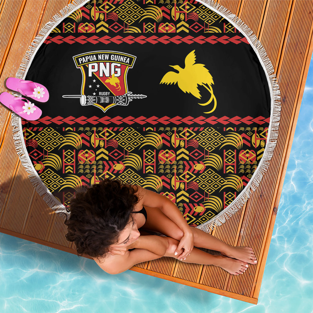 Papua New Guinea Kumuls Beach Blanket Bird of Paradise Black Version LT9 - Polynesian Pride