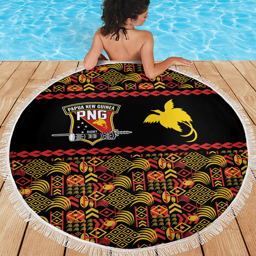 Papua New Guinea Kumuls Beach Blanket Bird of Paradise Black Version LT9 - Polynesian Pride