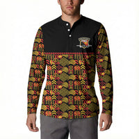 Papua New Guinea Kumuls Button Sweatshirt Bird of Paradise Black Version LT9 - Polynesian Pride