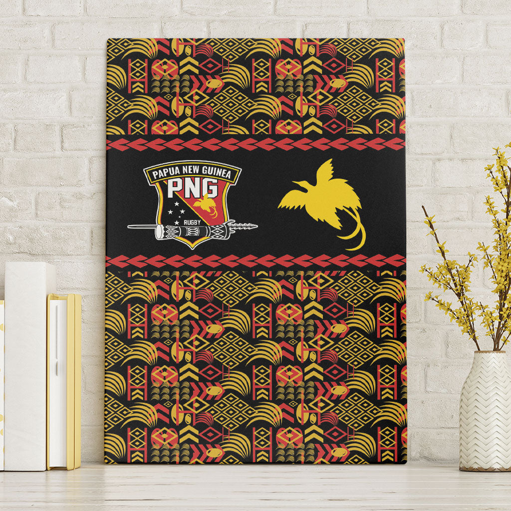 Papua New Guinea Kumuls Canvas Wall Art Bird of Paradise Black Version LT9 Without Frame Black - Polynesian Pride