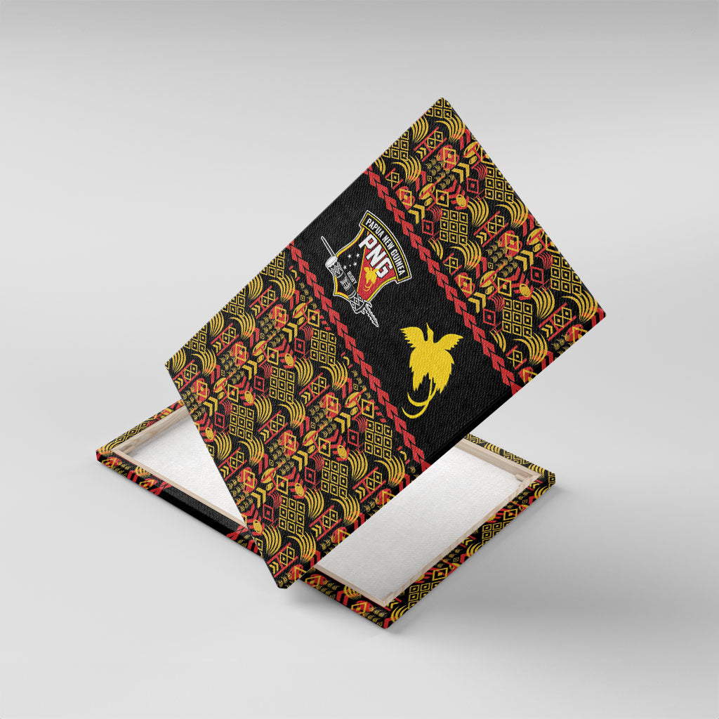 Papua New Guinea Kumuls Canvas Wall Art Bird of Paradise Black Version LT9 With Frame Black - Polynesian Pride