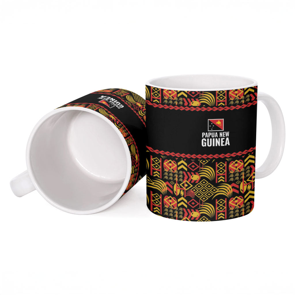 Papua New Guinea Kumuls Ceramic Mug Bird of Paradise Black Version LT9 - Polynesian Pride