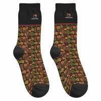 Papua New Guinea Kumuls Crew Socks Bird of Paradise Black Version LT9 - Polynesian Pride