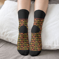 Papua New Guinea Kumuls Crew Socks Bird of Paradise Black Version LT9 - Polynesian Pride