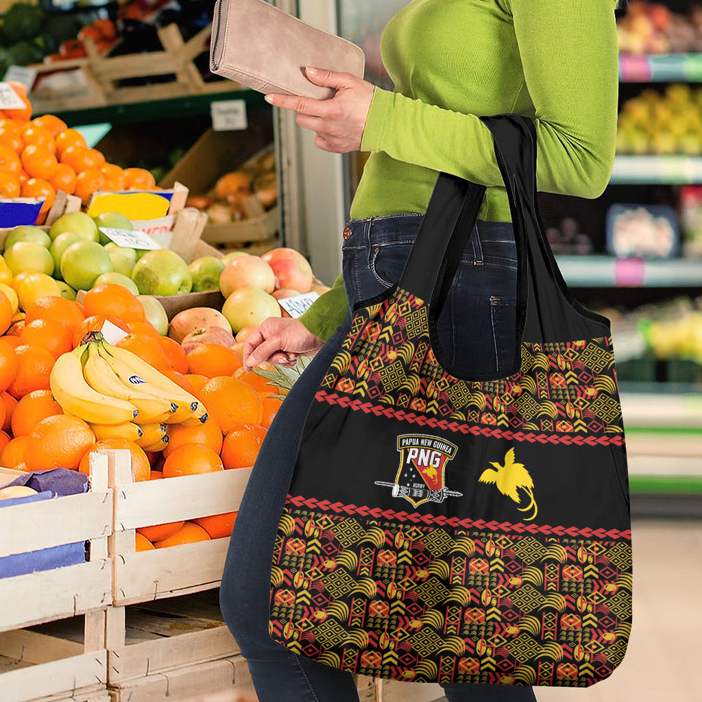 Papua New Guinea Kumuls Grocery Bag Bird of Paradise Black Version LT9 - Polynesian Pride