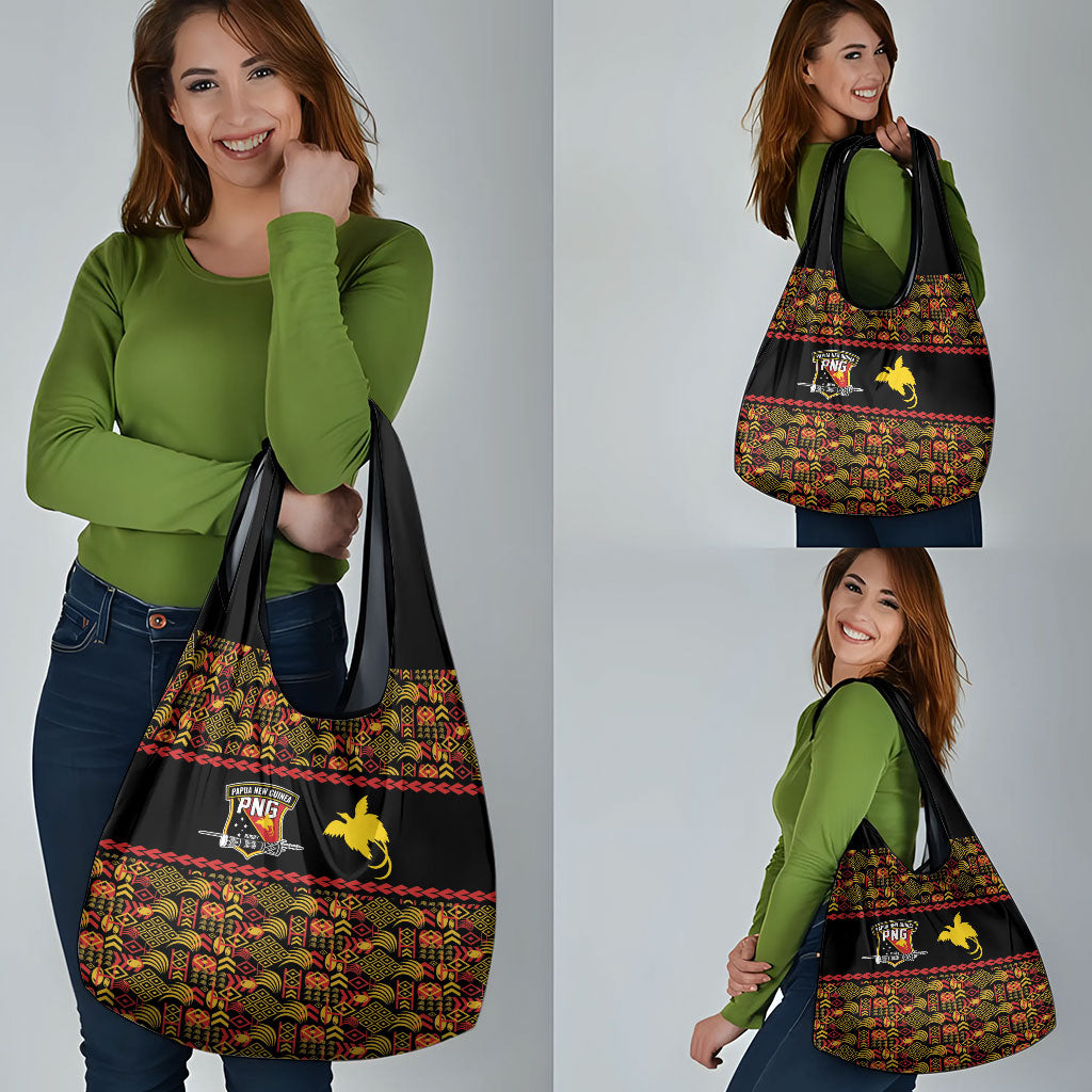 Papua New Guinea Kumuls Grocery Bag Bird of Paradise Black Version LT9 - Polynesian Pride