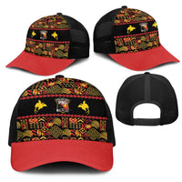 Papua New Guinea Kumuls Mesh Trucker Cap Bird of Paradise Black Version LT9 - Polynesian Pride