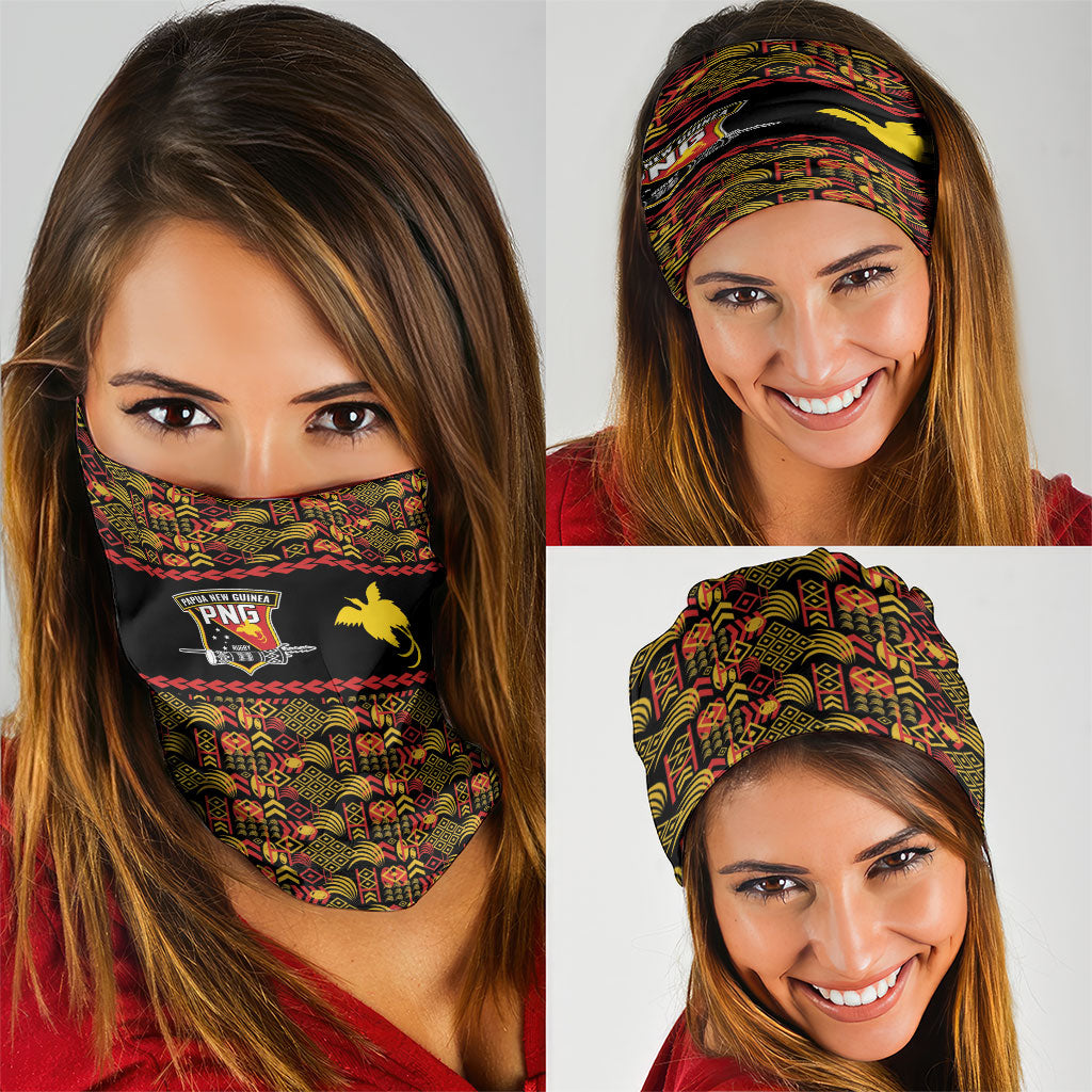 Papua New Guinea Kumuls Neck Gaiter Bird of Paradise Black Version LT9 - Polynesian Pride