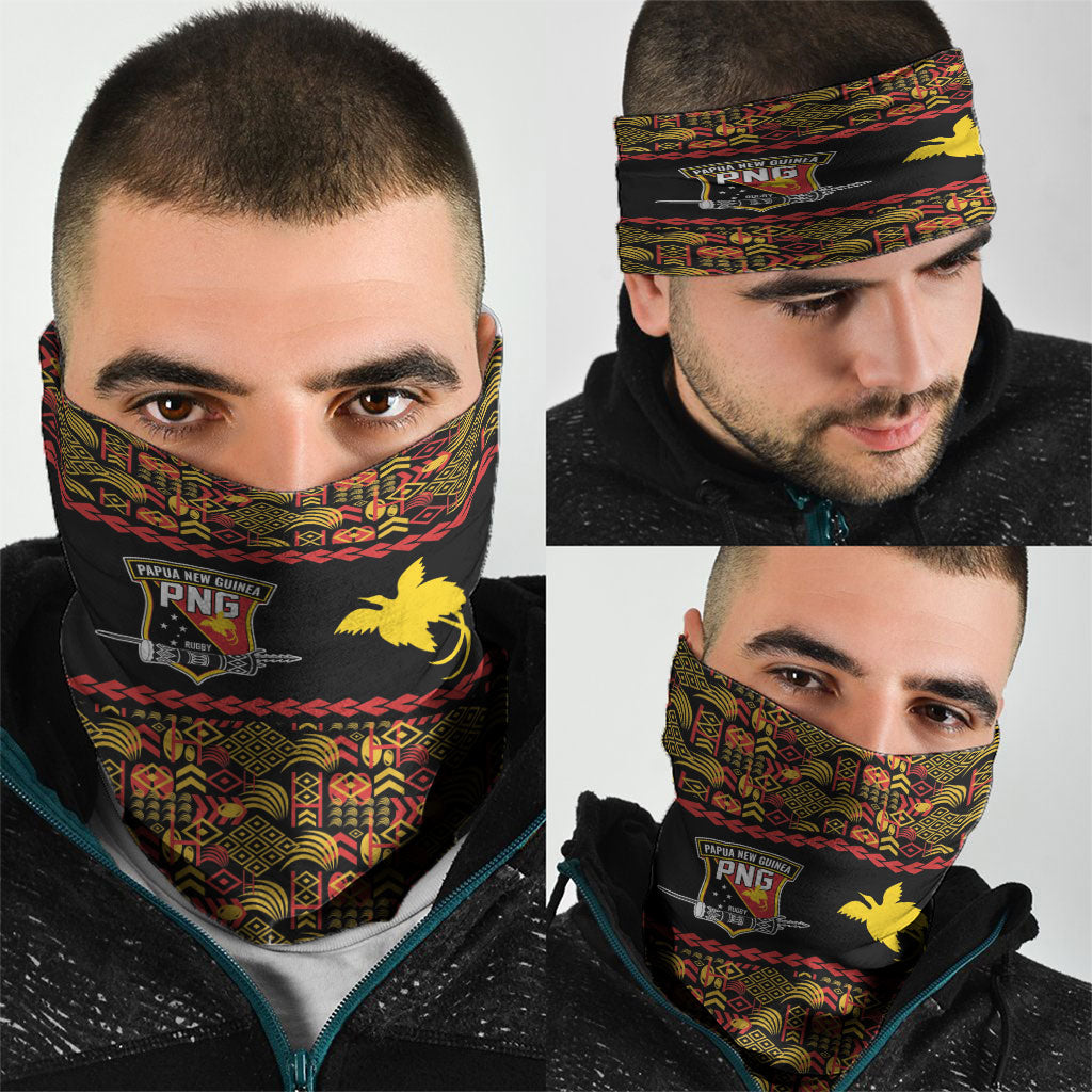 Papua New Guinea Kumuls Neck Gaiter Bird of Paradise Black Version LT9 - Polynesian Pride