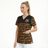 Papua New Guinea Kumuls Scrub Top Bird of Paradise Black Version LT9 - Polynesian Pride