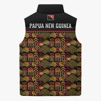 Papua New Guinea Kumuls Sleeveless Puffer Jacket Bird of Paradise Black Version LT9 - Polynesian Pride