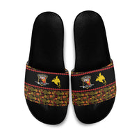 Papua New Guinea Kumuls Slide Sandals Bird of Paradise Black Version LT9 Black - Polynesian Pride