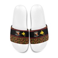 Papua New Guinea Kumuls Slide Sandals Bird of Paradise Black Version LT9 Black - Polynesian Pride