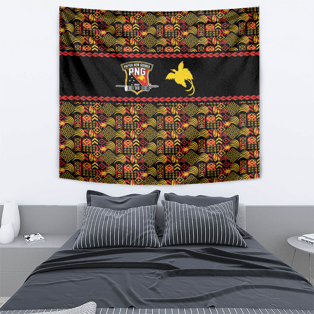 Papua New Guinea Kumuls Tapestry Bird of Paradise Black Version LT9 - Polynesian Pride