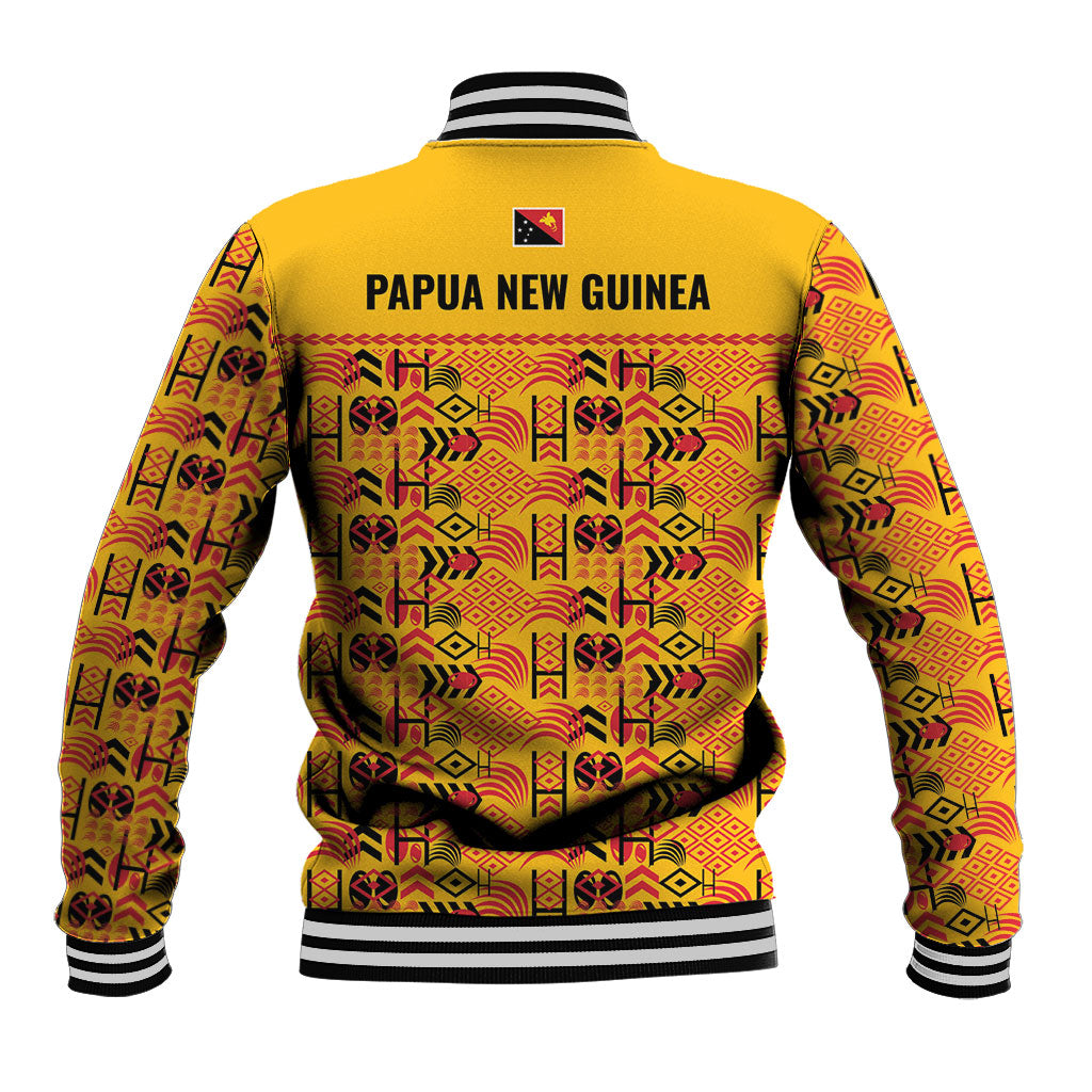 Papua New Guinea Kumuls Baseball Jacket Bird of Paradise Gold Version LT9 - Polynesian Pride