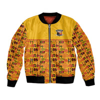 Papua New Guinea Kumuls Bomber Jacket Bird of Paradise Gold Version LT9 Unisex Gold - Polynesian Pride