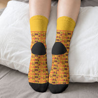 Papua New Guinea Kumuls Crew Socks Bird of Paradise Gold Version LT9 - Polynesian Pride