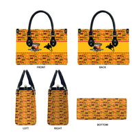 Papua New Guinea Kumuls Leather Bag Bird of Paradise Gold Version LT9 - Polynesian Pride
