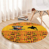 Papua New Guinea Kumuls Round Carpet Bird of Paradise Gold Version LT9 - Polynesian Pride