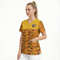 Papua New Guinea Kumuls Scrub Top Bird of Paradise Gold Version LT9 - Polynesian Pride
