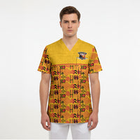 Papua New Guinea Kumuls Scrub Top Bird of Paradise Gold Version LT9 - Polynesian Pride