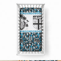 Fiji Bati Baby Bed Cover Bati Island Warrior Geometry LT9 28 × 52 in Blue - Polynesian Pride