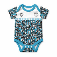 Fiji Bati Baby Onesie Bati Island Warrior Geometry LT9 Blue - Polynesian Pride