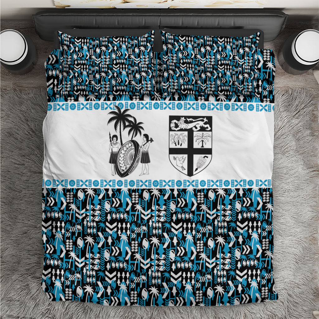 Fiji Bati Bedding Set Bati Island Warrior Geometry LT9 Blue - Polynesian Pride